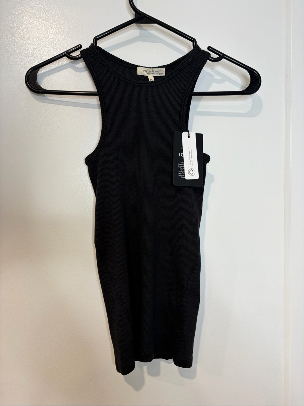 rag & bone Black Ribbed Tank Top